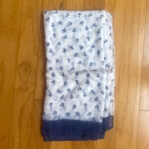 Blue and White Anchor Scarf